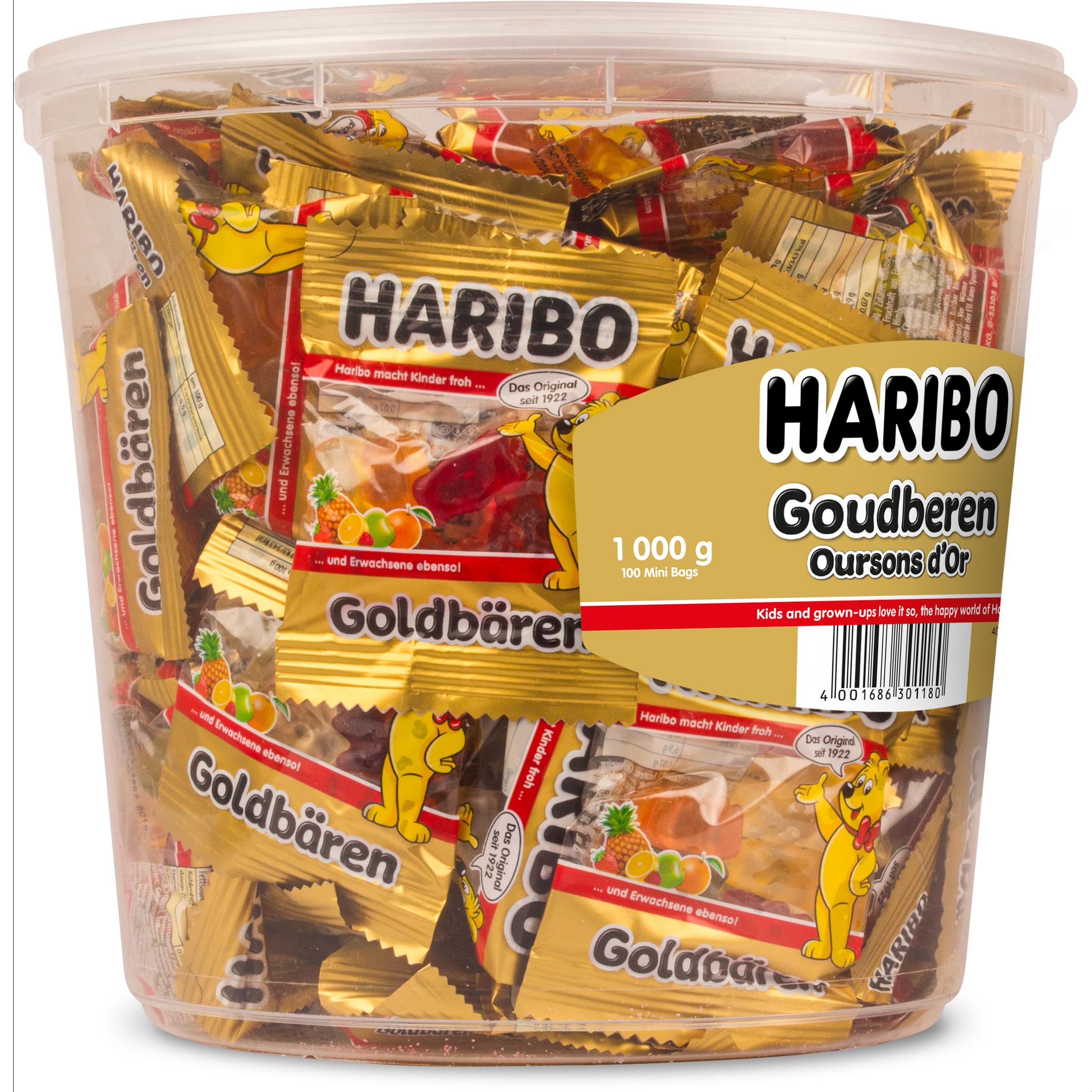 Amazon.co.jp: HARIBO Haribo Mini Gold Bear Bucket 980g (100 bags